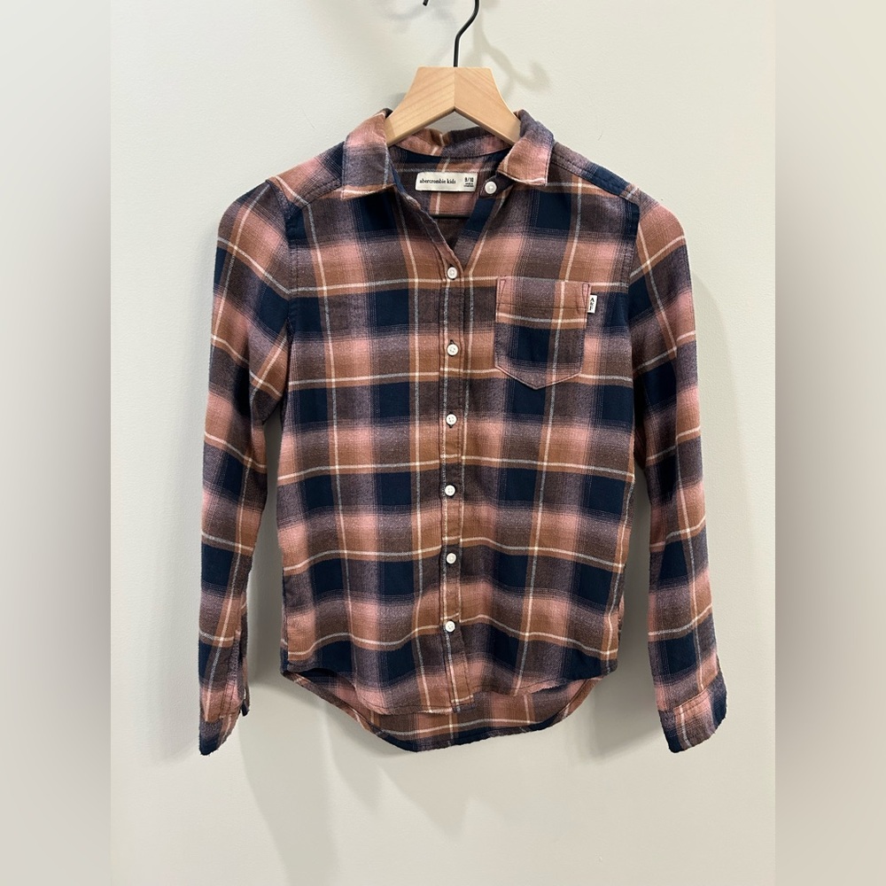 Abercrombie Kids Flannel Button-Up Girls Shirt - Size 9/10